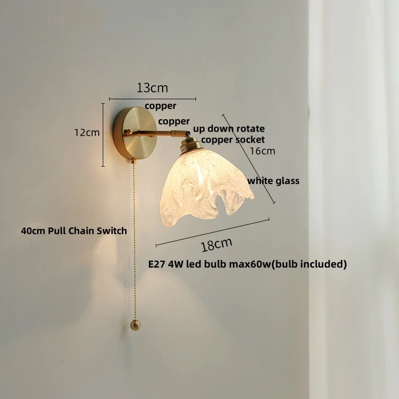 White Glass LED Wall Light | Modern Rotate Plug-In Sconce Lampara De Pared