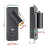 LED Wall Lights with Switch and USB Interface, Modern Wall Sconce Lighting