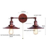 Adjustable Rustic LED Wall Lamp Antique Industrial Style Iron Vintage Lightings