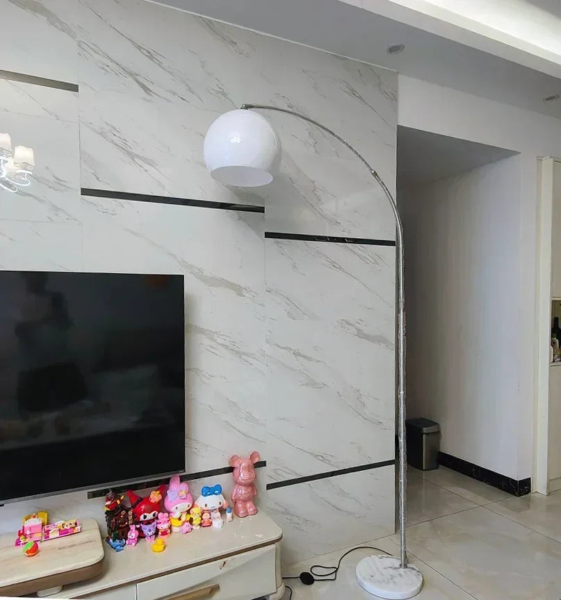 Curved LED Floor Lamp for Living Room Stainless Steel Personality Design
