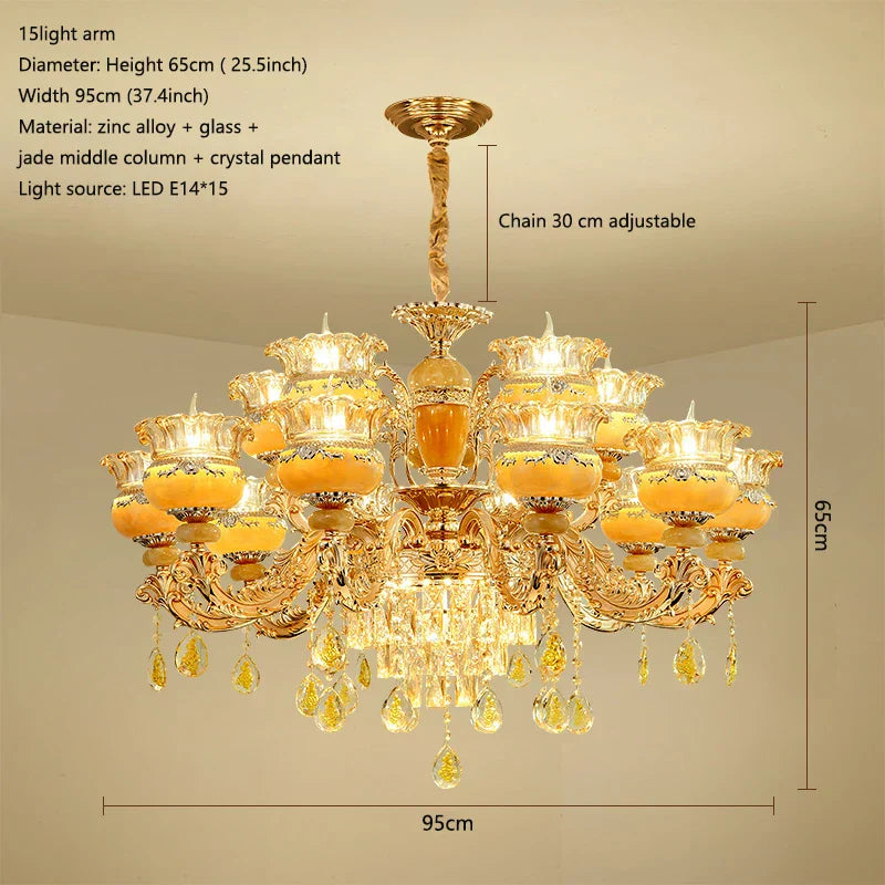 Luxury Jade Crystal Chandelier for Elegant Living Spaces
