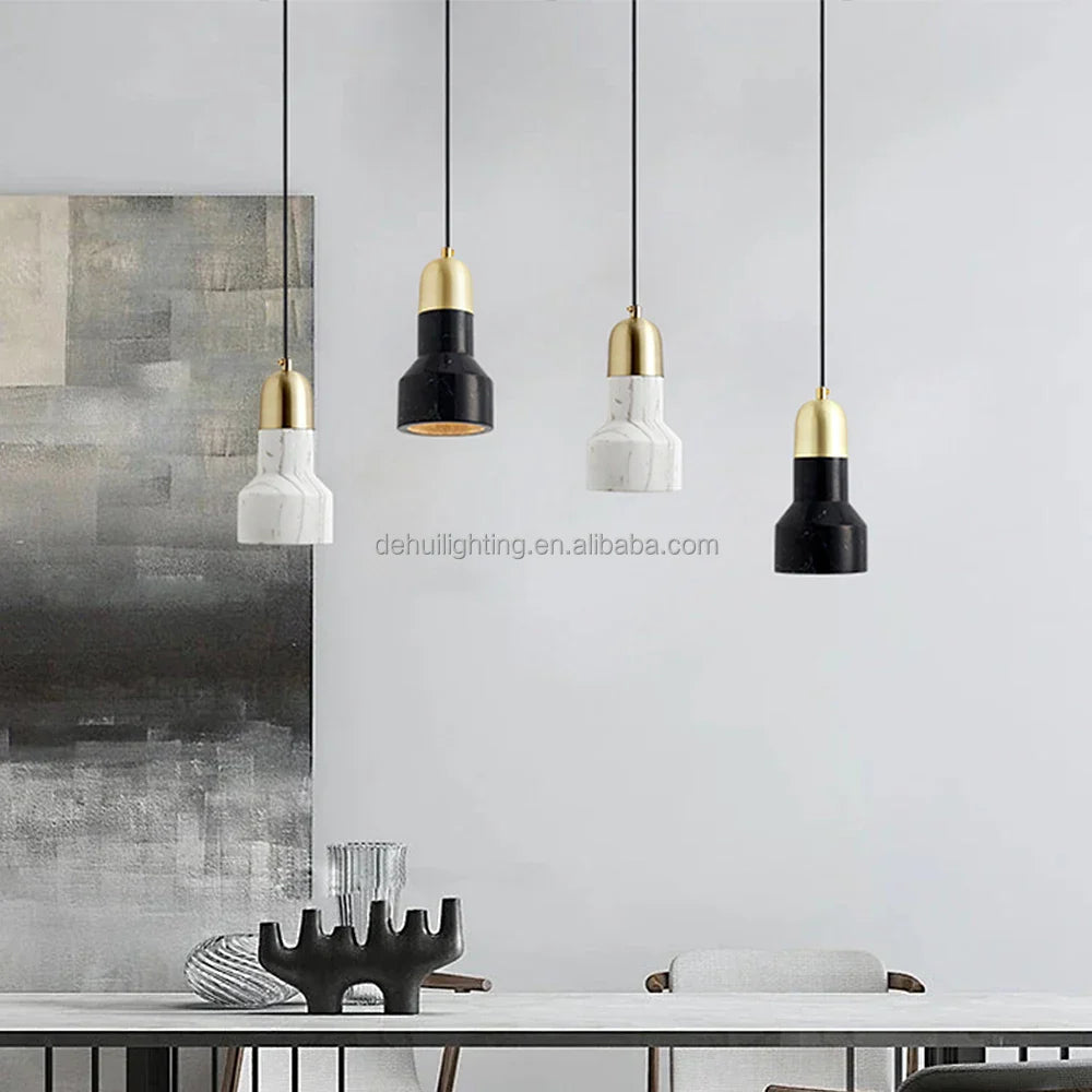Nordic Marble Pendant Lights for Modern Minimalist Bedroom and Restaurant