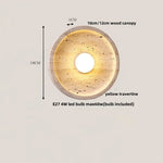 LED Wall Lamp Pull Chain Yellow Stone Modern Mirror Light