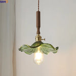 Glass Walnut Copper LED Pendant Light for Living Dining Bedroom, Nordic Modern Design