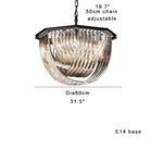 Black Stainless Steel Crystal Glass Ceiling Chandelier - LED Dimmable Luxury Nordic Light