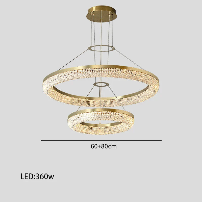 Luxury LED Ring Light Chandelier for Dining Room Décor