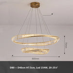 Gold Metal LED Dimmable Ceiling Light with K9 Crystals