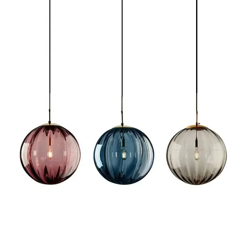 Water Pattern Glass Chandelier Pendant Light for Restaurant Bar Counter
