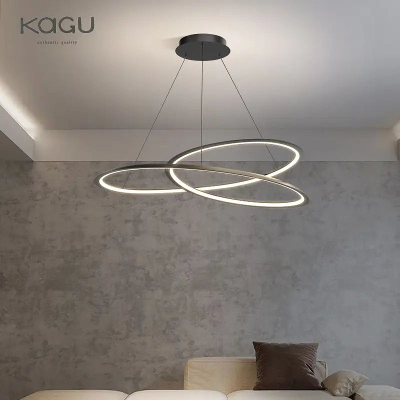 Circular Black/White Chandelier for Living, Dining, and Kitchen Room