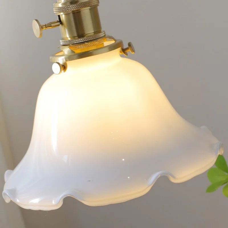 Modern White Glass Pendant Lamp Knob Switch LED Light Fixture Luminare