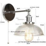 Silver Rural LED Wall Sconce Clear Glass Industrial Art Loft Stair Light