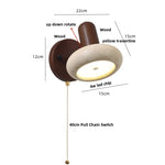 Yellow Travertine LED Wall Lamp with Pull Chain Switch, Japanese Style, Rotate Stair Light