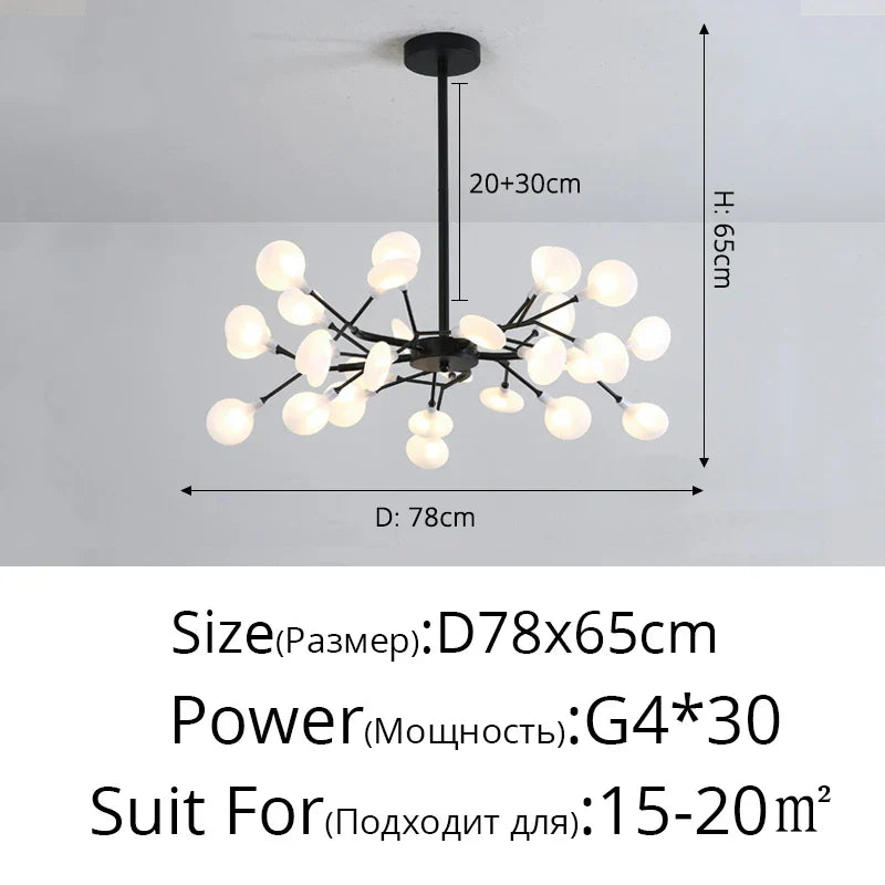 Modern LED Chandelier - Luxurious Nordic Firefly Lamp for Home Indoor Lighting