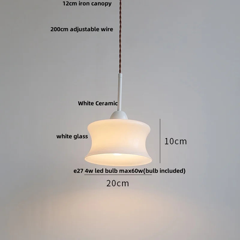 White Glass LED Pendant Lamp: Modern Nordic Style for Kitchen, Dining Room, Bedroom