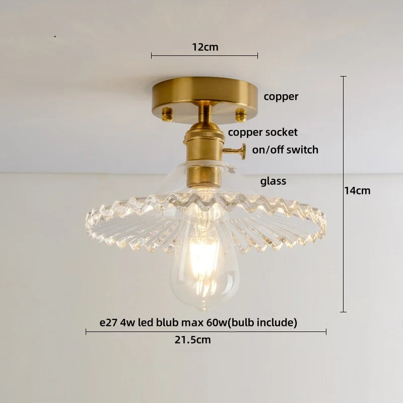 White Glass LED Ceiling Lamp Modern Living Room Bedroom Light