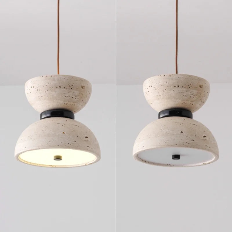Yellow Travertine LED Pendant Light - Modern Nordic Acrylic Hang Lamp