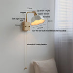Walnut Brass Ceramic LED Wall Sconce | Modern Nordic Rotatable Stair Light