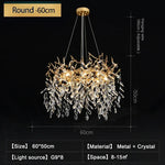 Luxury Crystal Chandeliers: Modern Metal Hanging Lamp for Dining Living Room Hotel Hall