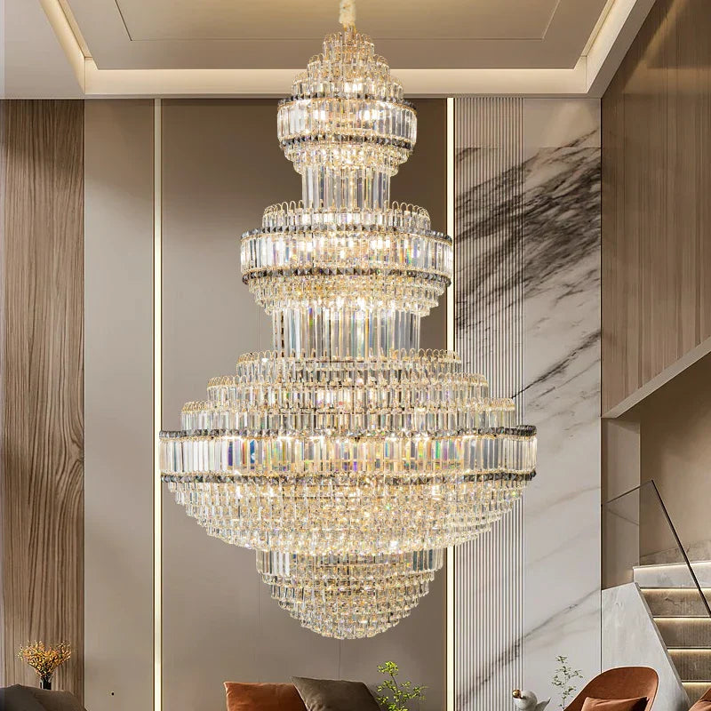 Crystal Villa Chandelier Pendant - Modern European Style Luxury Hotel Lobby Light