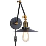 Black Iron LED Wall Light Fixture Industrial Vintage Adjustable Long Arm