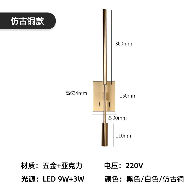 Decorative LED Wall Lamp for Hotel Model Room, Bedside & Aisle Light