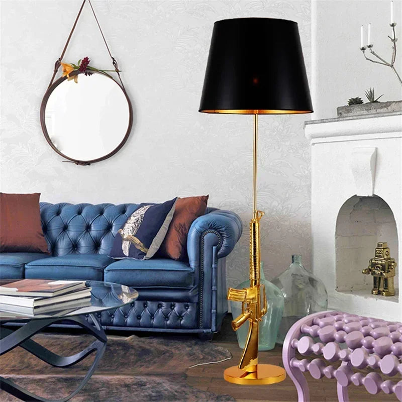 Gun Floor Lamp Electroplated Metal Table Desk Light