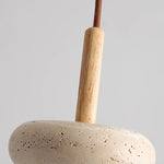 Travertine Stone Art Pendant Chandelier LED Light for Bedroom Bedside