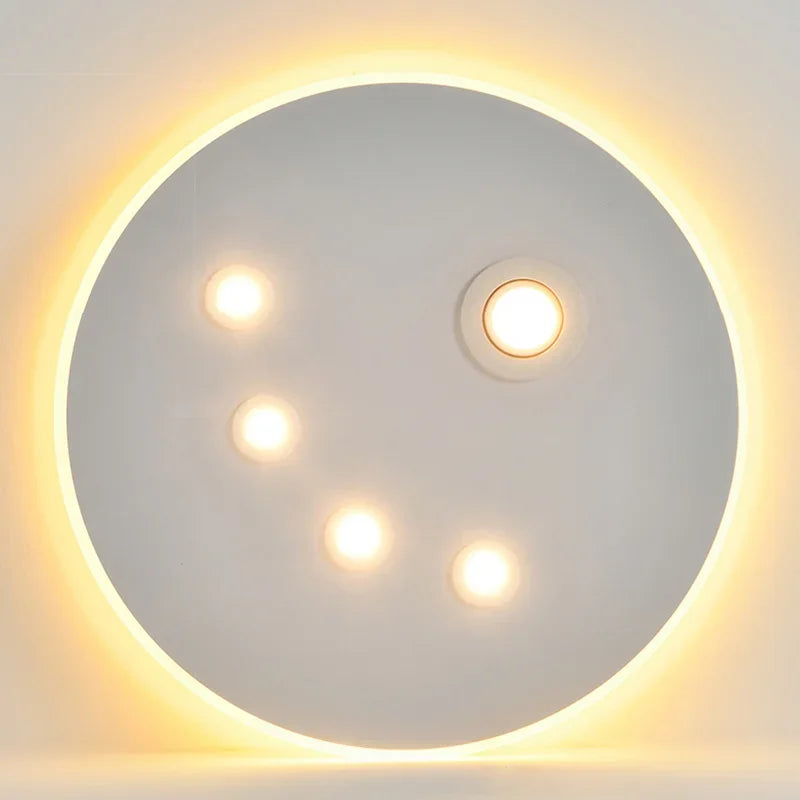 Modern Round LED Ceiling Lights for Home Lighting in Black and White