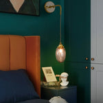 Afralia™ Grey Glass LED Wall Lamp Bedroom Living Room Loft Modern Copper Wandlamp