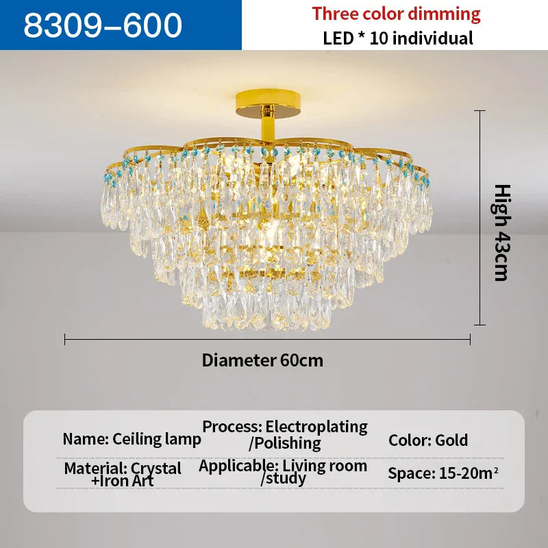 Crystal Light: Elegant Chandelier for Living Room, Dining Room & Bedroom