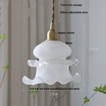White Flower Glass LED Pendant Light - Nordic Modern Dining Room Hanging Fixture