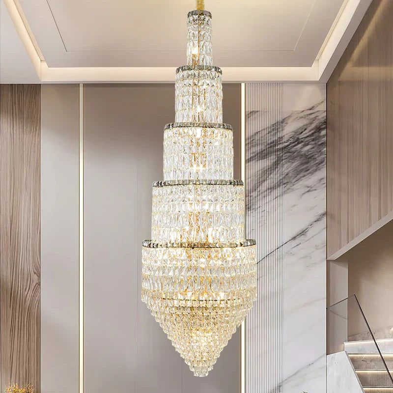 Crystal Loft Chandelier for Elegant Living Spaces