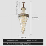 Elegant Crystal Chandelier for Duplex Spiral Staircase and Living Room