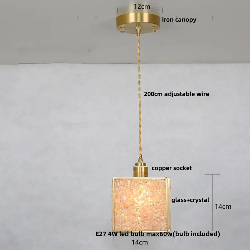 Afralia™ Crystal Glass LED Pendant Light Fixture, Adjustable Height, Modern Luxury Design