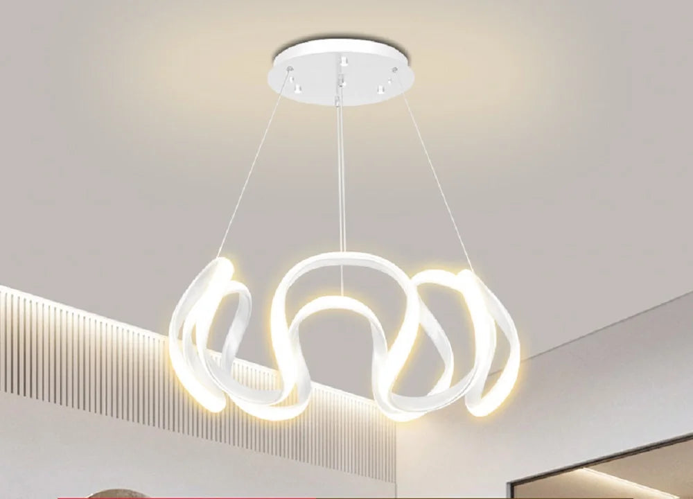 Nordic Twisted LED Chandelier Ceiling Lamp Modern Pendant Light