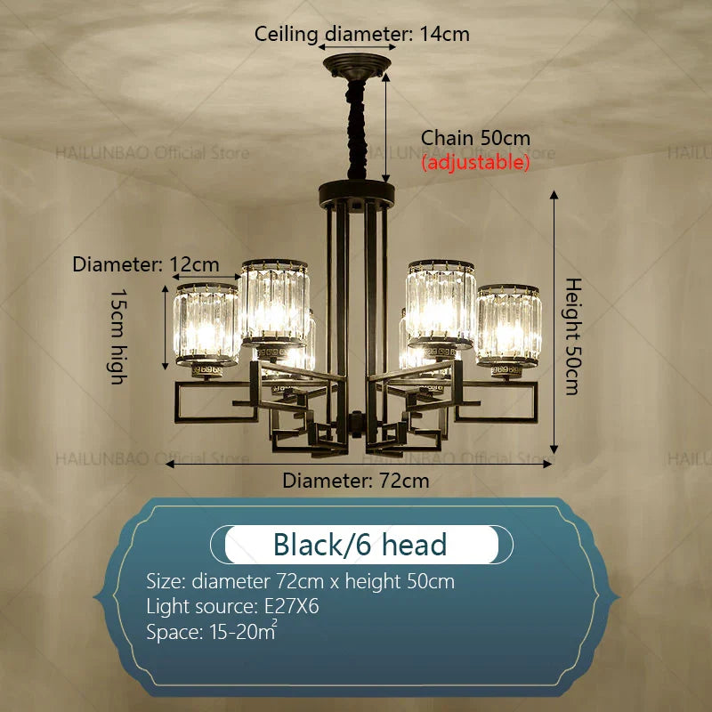 Crystal Chandelier: Modern Luxury Main Light for Livingroom, Hall, and Restaurant