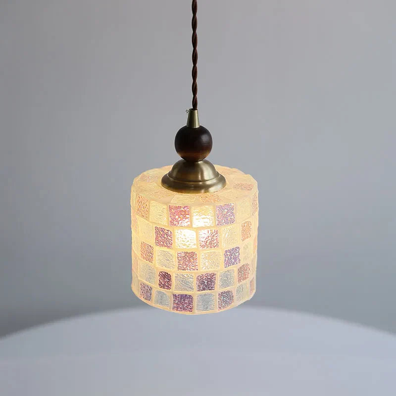Wood LED Glass Pendant Light: Modern Nordic Adjustable Hanging Lamp