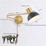 Afralia™ Long Arm LED Wall Lights Fixture Bedroom Living Room Stair Mirror Bedside Lamp