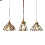 Glass LED Pendant Light Fixture with Copper Socket for Dining Room & Porch