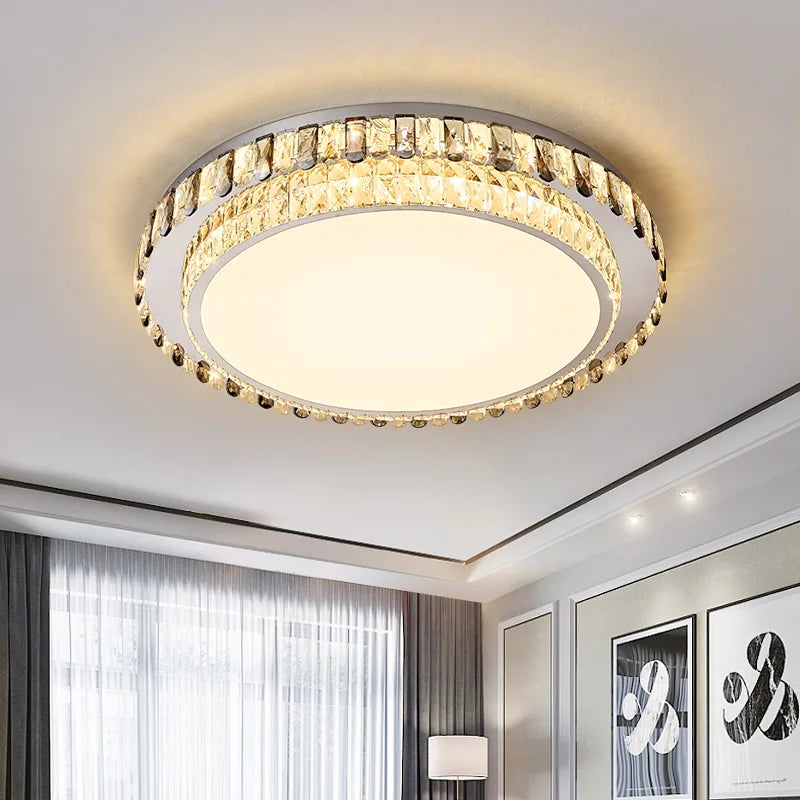 Modern Crystal LED Ceiling Chandelier for Living Room and Bedroom