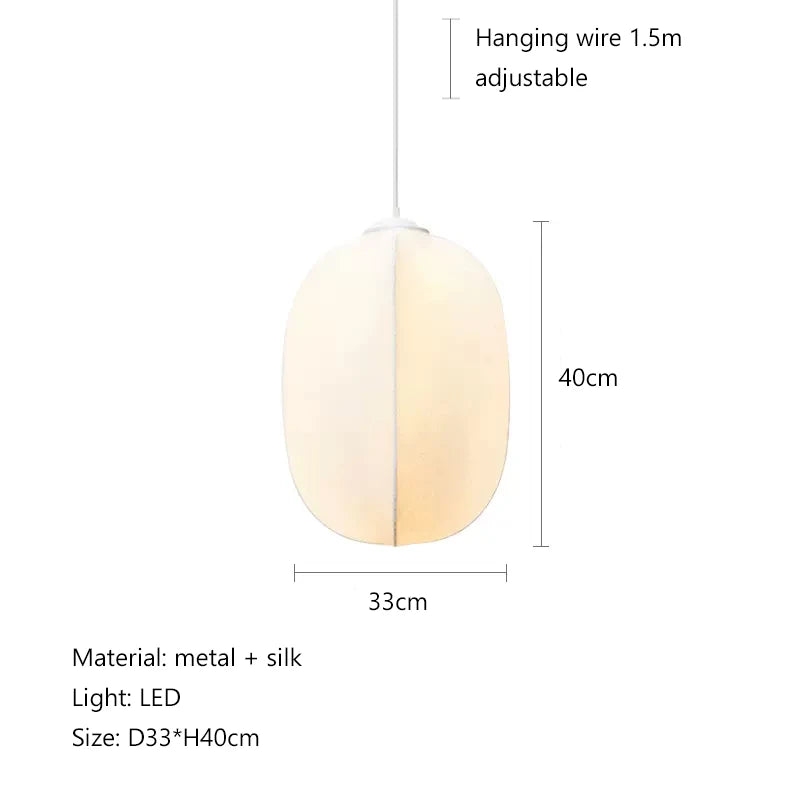 Silk Chandelier: Nordic Wabi Sabi LED Pendant Light for Home, Bar, and Dining Room