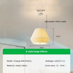 Nordic Fabric LED Chandelier Minimalism Pendant Light for Bedroom Dining Room