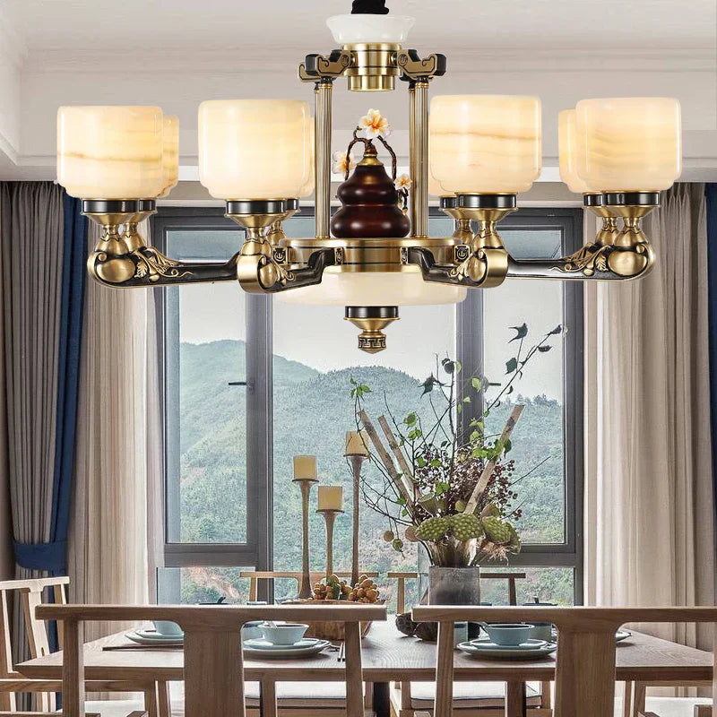 European Crystal Chandelier: Modern Luxury Copper Lighting for Living Room, Restaurant, and Hall.