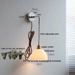 Afralia™ Ceramic LED Wall Lamp with Pull Chain Switch, Adjustable Stair Light Sconce
