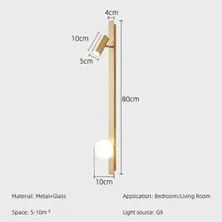 Copper Living Room Wall Lamp Modern Creative Bedroom Study Reading Light