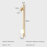 Copper Living Room Wall Lamp Modern Creative Bedroom Study Reading Light