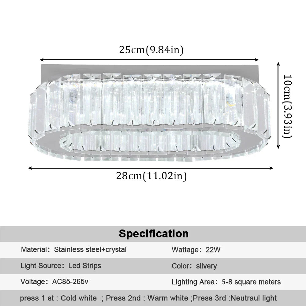 Crystal Ceiling Chandelier: Modern LED Light with RC Dimming for Luxe Home Decor
