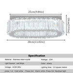 Crystal Ceiling Chandelier: Modern LED Light with RC Dimming for Luxe Home Decor