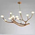 Retro LED Chandelier Living Room Study Bedroom Art Brown Pendant Light