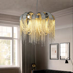 Aluminum Chain Arched Luxury Chandelier for Living Room Dining Room